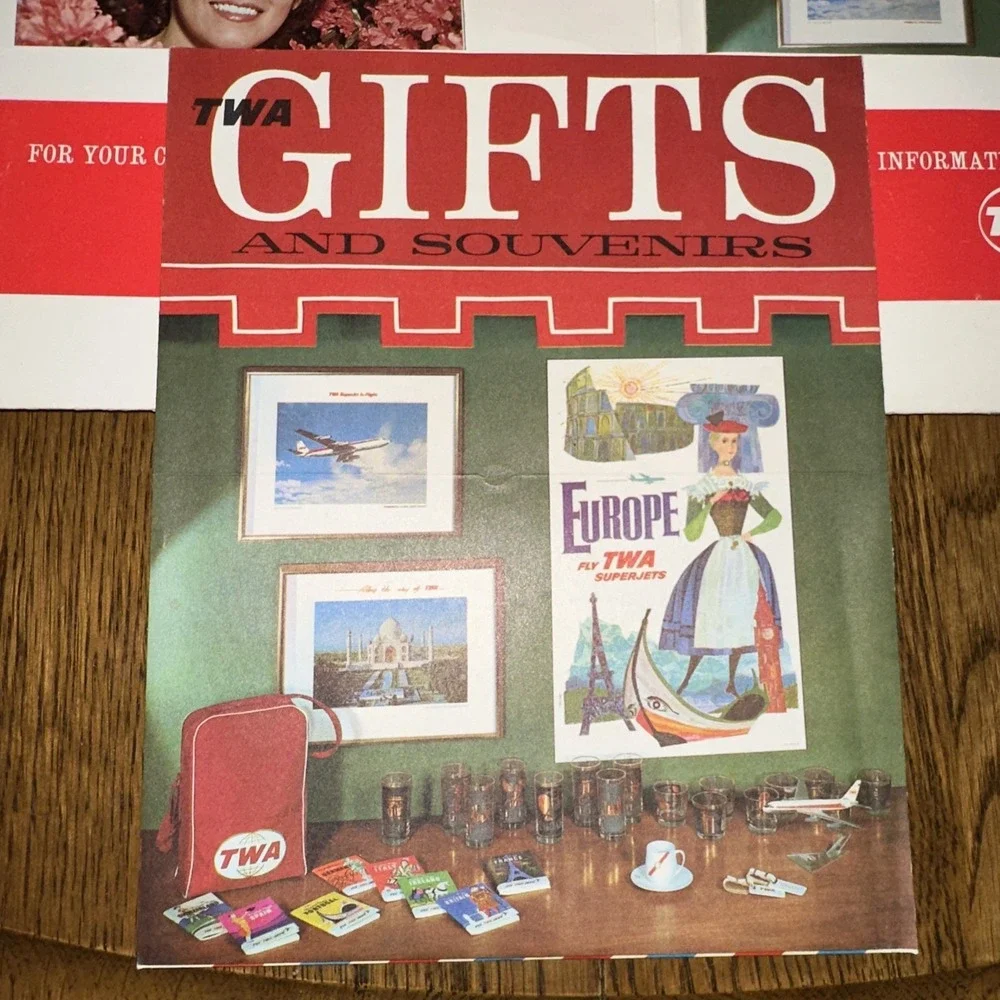 TWA Airlines In Flight Package 1965 Rare Vintage Collectible